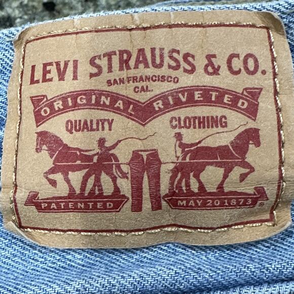 Levis 94 Baggy Jeans Women 29 Blue Distressed High Rise Relaxed Fit Denim Pants - Picture 4 of 7